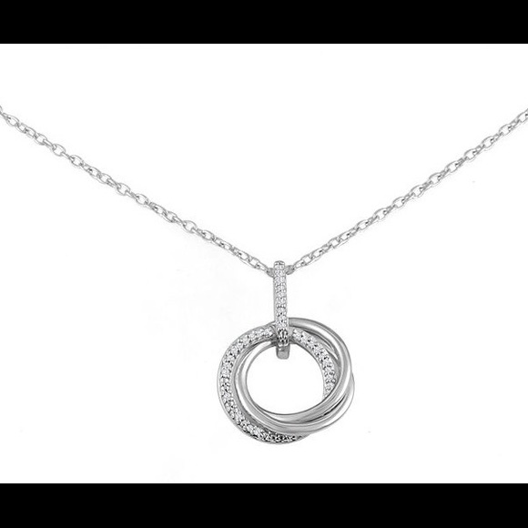 Jewelry - 🌺 STERLING SILVER (925) DIAMOND CIRCLE NECKLACE